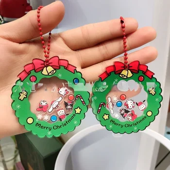 Sanrio Рождественский Креативный брелок для ключей Hello Kitty, Акриловая сумка, Подвеска, Милый Автомобиль, Подвеска, Украшение, Мультяшный Подарок для девочек к празднику