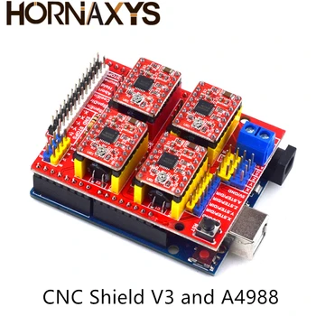 Новый гравировальный станок CNC Shield V4 shield v3/3D-принтер/Плата расширения драйвера A4988 для arduino Diy Kit